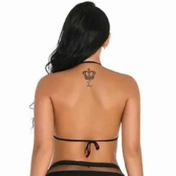 Rhinestone / Crystal Fishnet Mesh Bra - Picture 2 of 3